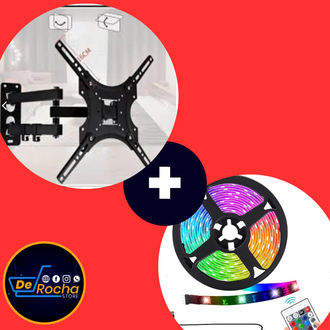 combo base tv+luces led